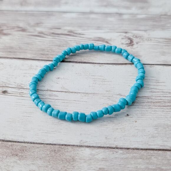 Vintage Stretch Bracelet - Thin - Turquoise Tone - Picture 7 of 7